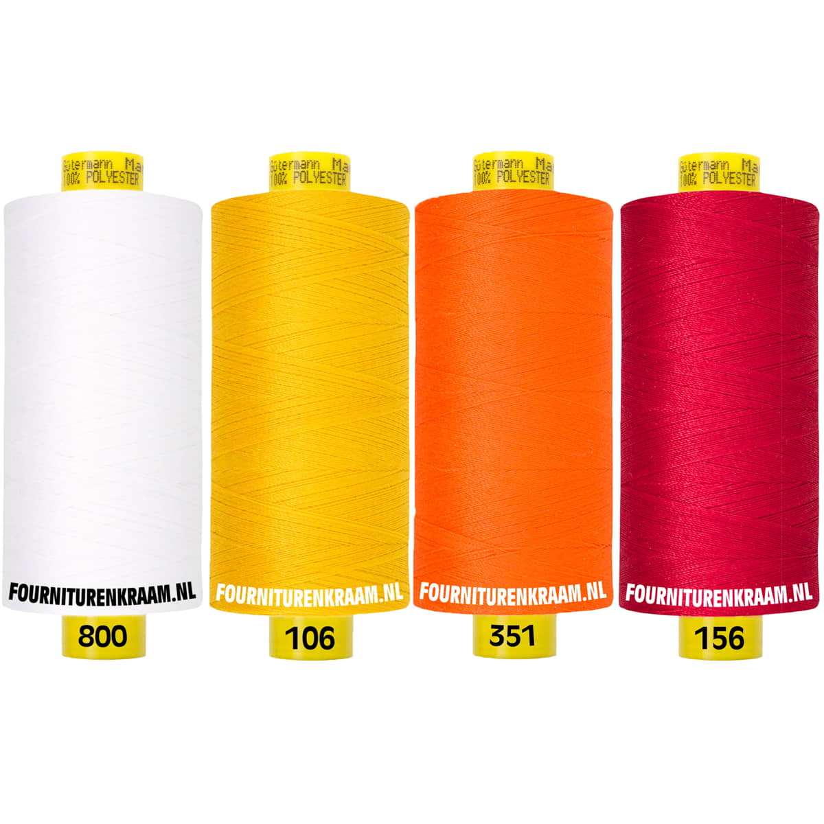 Gütermann Mara 1000m | naaigaren set van 4 | wit rood naaigaren set MARA - SET - 800 - 106 - 351 - 156