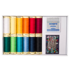 Gütermann naaigaren set met Spelden en Naalden - 12x100m naaigaren set GM - SET - SPELDEN - 734563 4029394692697