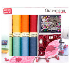 Gütermann naaigaren set met Spelden en Stofclips - 8x100m naaigaren set GM - SET - SPELDEN - 734568 4029394759307