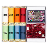 Gütermann naaigaren set met Spelden en Stofclips - 8x100m naaigaren set GM - SET - SPELDEN - 734568 4029394759307