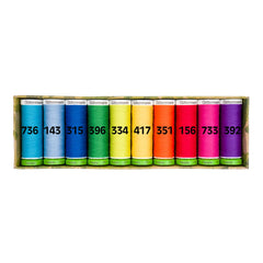 Gütermann rPET naaigaren set - regenboog - 10x100 meter naaigaren set GM - rPET - BASIS - 731138 - 3 4029394648984