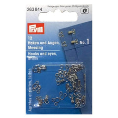 Haken en ogen zilver Prym 263844 12 stuks Haken en Ogen PRY263844 4002272638444