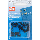 Haken en ogen zwart Prym 263849 12 stuks Haken en Ogen PRY263849 4002272638499
