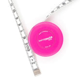 Felroze Hoechstmass ROLLFIX rolmaat, 150cm, witte band met cm-markeringen. ROL-MEETLINT-150CM