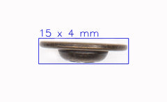 Klassieke Bronzen Metalen Knoop - 15 mm met Vier Gaten Knopen KNP00209