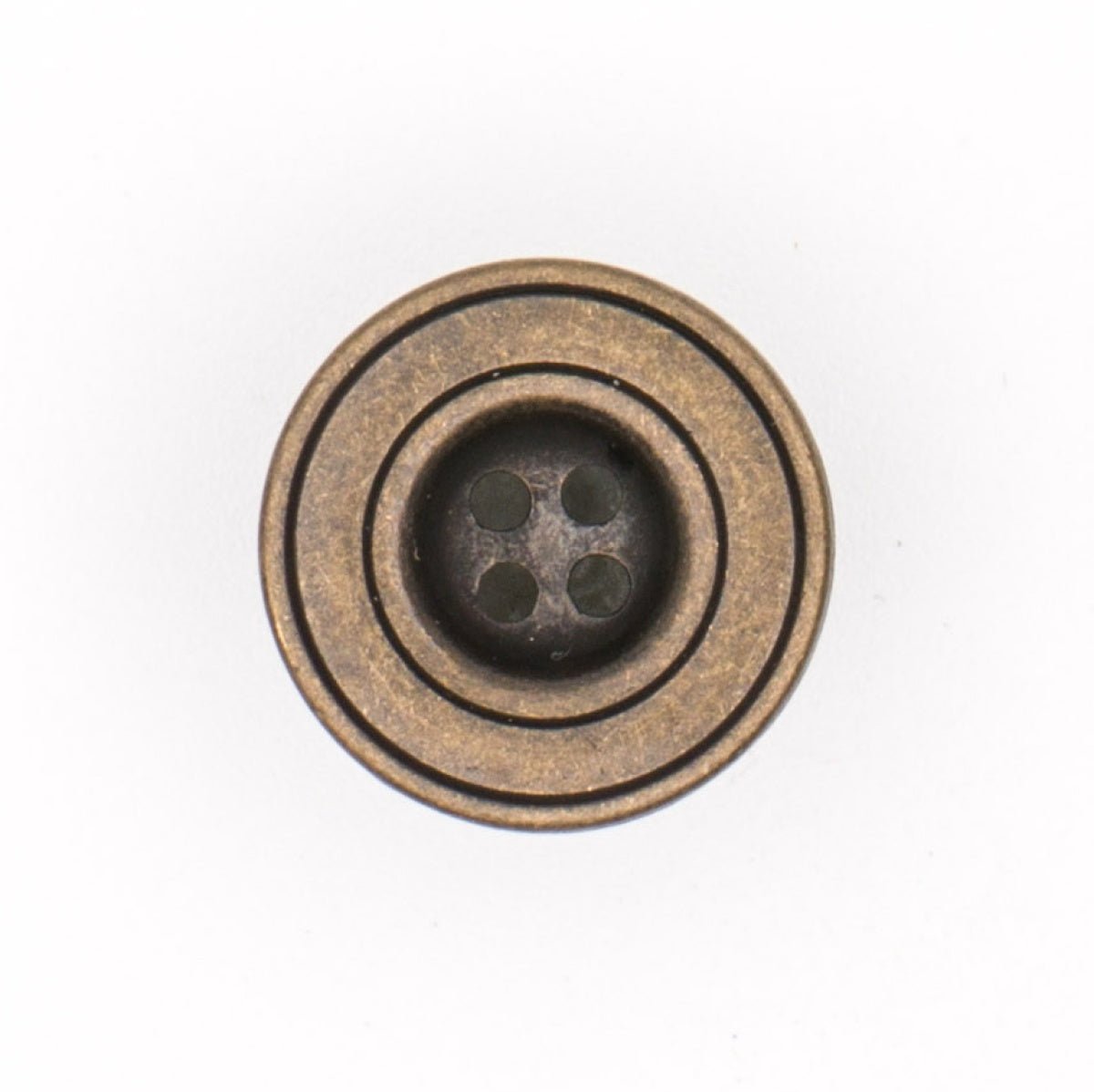 Klassieke Bronzen Metalen Knoop - 15 mm met Vier Gaten Knopen KNP00209