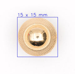 Klassieke Goudkleurige Koepelvormige Metalen Knoop - 15 mm Knopen KNP00176