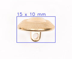 Klassieke Goudkleurige Koepelvormige Metalen Knoop - 15 mm Knopen KNP00176