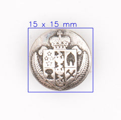 Klassieke Zilveren Metalen Knoop met Wapenschild 15x15 mm Knopen KNP00140