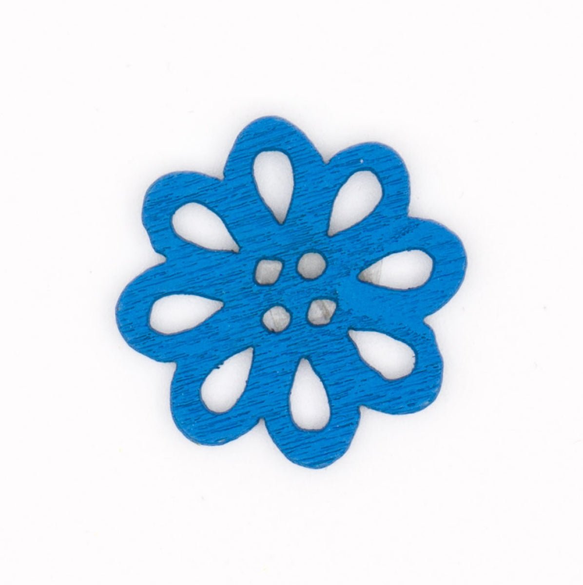 Kleurrijke Blauwe Houten Bloemknoop - 20x21 mm Knopen KNP00054