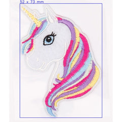 Kleurrijke Eenhoorn Hoofd Strijkapplicatie Applicatie HKM35624