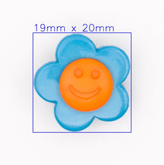 Kleurrijke Oranje - Blauwe Lachende Knoop Knopen KNP00023