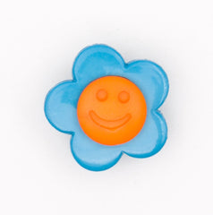 Kleurrijke Oranje - Blauwe Lachende Knoop Knopen KNP00023