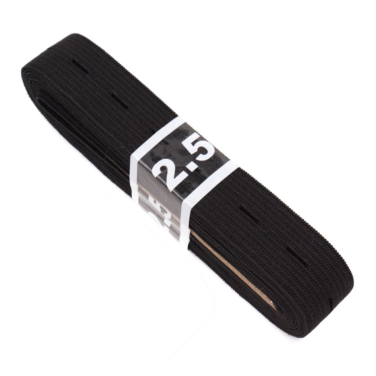 Knoopsgaten elastiek 2 cm breed zwart | 2,5 meter Elastiek KNOOPSGATEN-ELASTIEK-2CM-ZWART - Fourniturenkraam.nl
