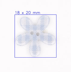 Lichtblauwe Reflecterende Bloem Knoop 18x20mm Knopen KNP00107A