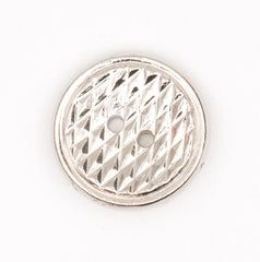 Luxe plastic knoop met zilveren metaal uiterlijk 19x19 mm Knopen KNP00154