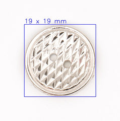 Luxe plastic knoop met zilveren metaal uiterlijk 19x19 mm Knopen KNP00154