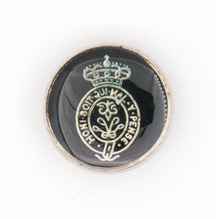 Luxe Zwarte Metalen Knoop met Kroonmotief 20 mm Knopen KNP00151