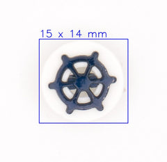 Marineblauwe Stuurwiel Knoop 15x14mm Knopen KNP00096