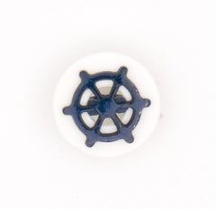 Marineblauwe Stuurwiel Knoop 15x14mm Knopen KNP00096