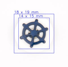 Maritieme Stuurwiel Knoop, Blauw op Wit Knopen KNP00089
