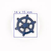 Maritieme Stuurwiel Knoop, Blauw op Wit Knopen KNP00089