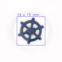 Maritieme Stuurwiel Knoop, Blauw op Wit Knopen KNP00089