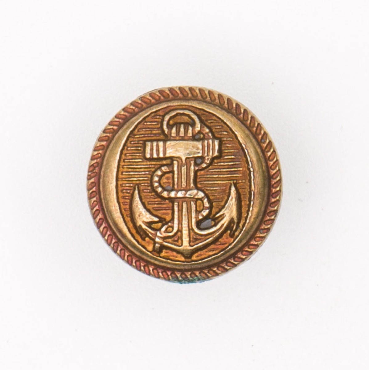 Metalen Anker Knoop - 15x16 mm Brons met Schacht Knopen KNP00192