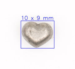 Metalen Grijs Hart Knoop 10x9mm Knopen KNP00050