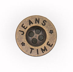 Metalen JEANS TIME Knoop - 18 mm Brons Knopen KNP00226