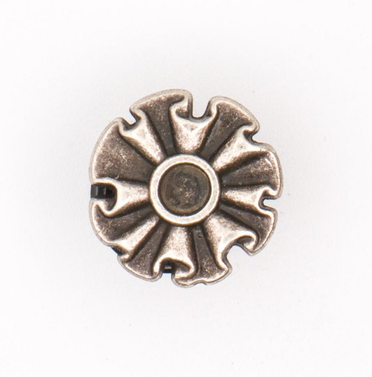 Metalen Knoop met Bloemmotief - 15 mm Zilverkleurig Knopen KNP00203