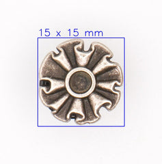 Metalen Knoop met Bloemmotief - 15 mm Zilverkleurig Knopen KNP00203