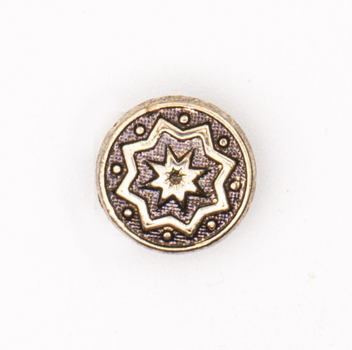 Metalen Knoop met Sterpatroon - 11 mm Zilver/Brons Knopen KNP00227