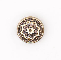Metalen Knoop met Sterpatroon - 11 mm Zilver/Brons Knopen KNP00227