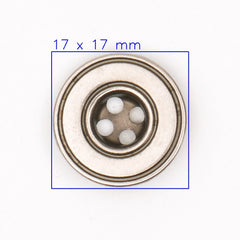 Moderne Metalen Knoop met Cirkelpatroon 17x17 mm Knopen KNP00139