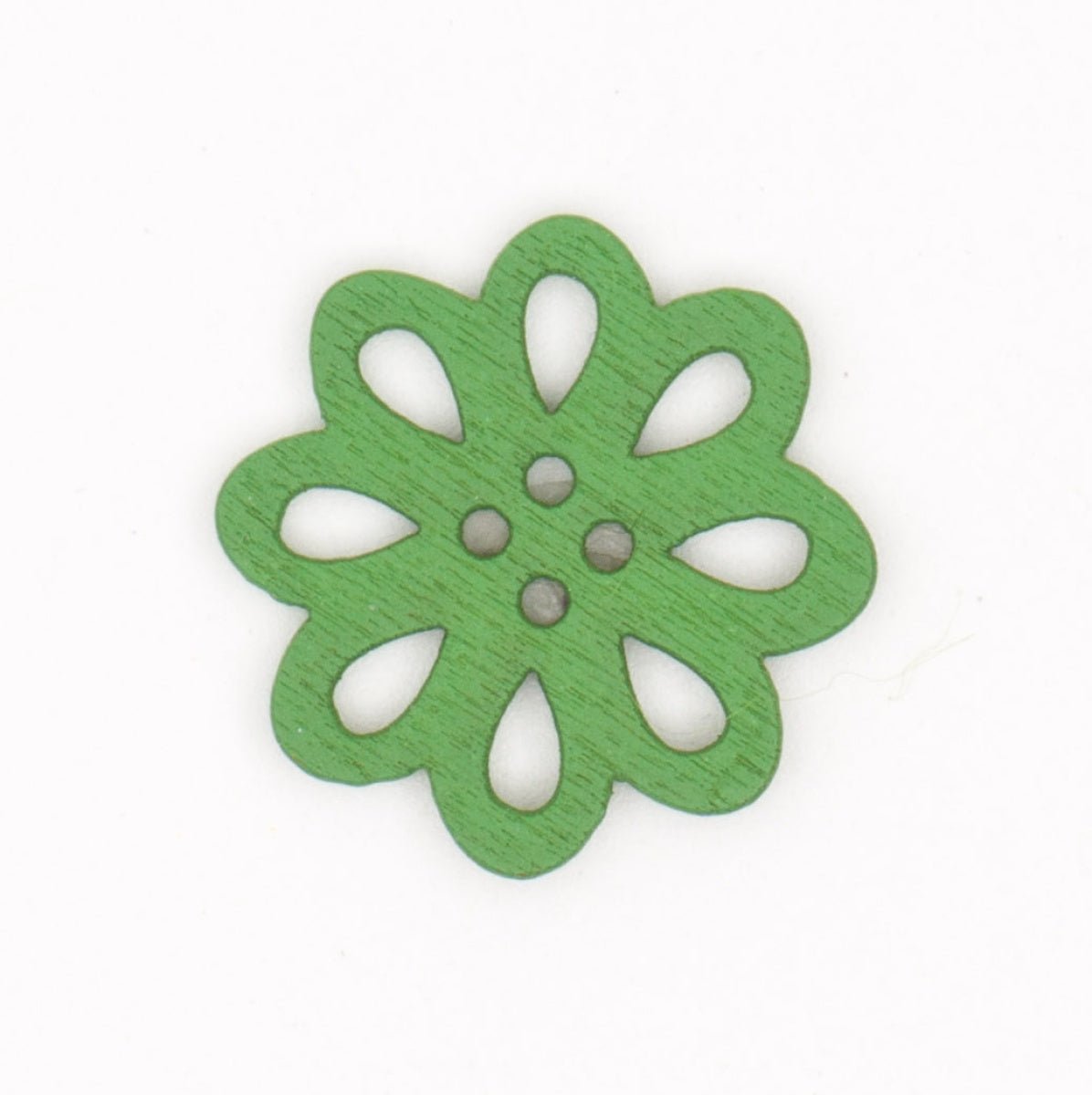 Mosgroene Bloemvormige Houten Knoop 21x21mm Knopen KNP00094