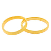 Deux jarretières de manches côtelées dorées, diamètre 7cm, FK Huismerk, MOP00003