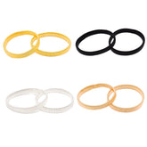 Vier Paar gerippte elastische Armbänder in Gold, Schwarz, Silber und Roségold. MOUWOPHOUDERS-SET-4P