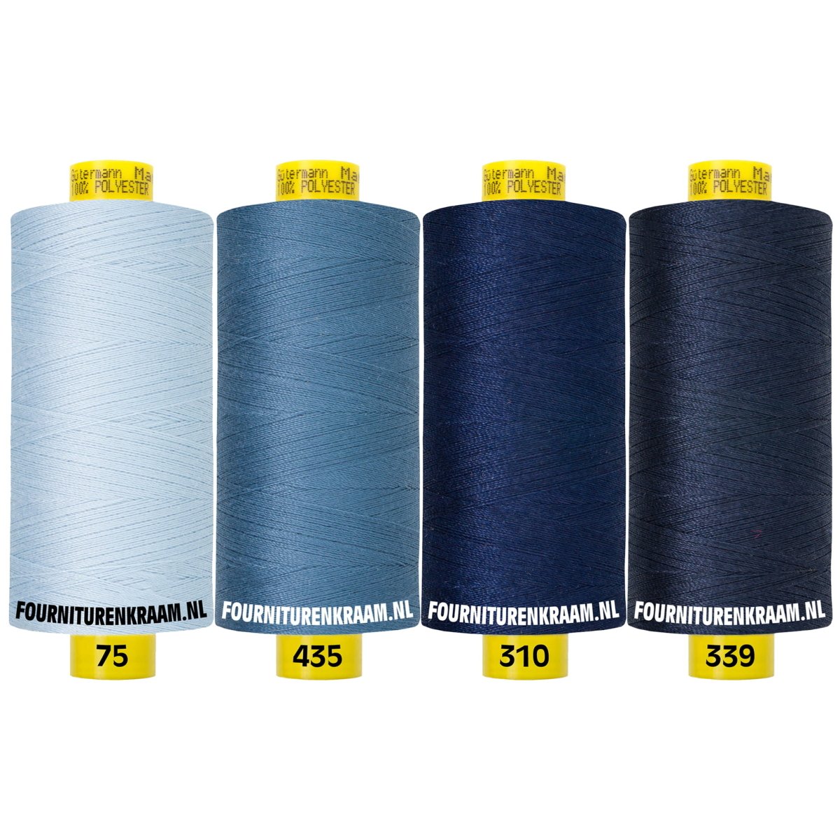 Naaigaren Set - Gütermann Mara 4x 1000m - jeans blauw naaigaren set MARA - SET - BLAUW - 75.435.310.339