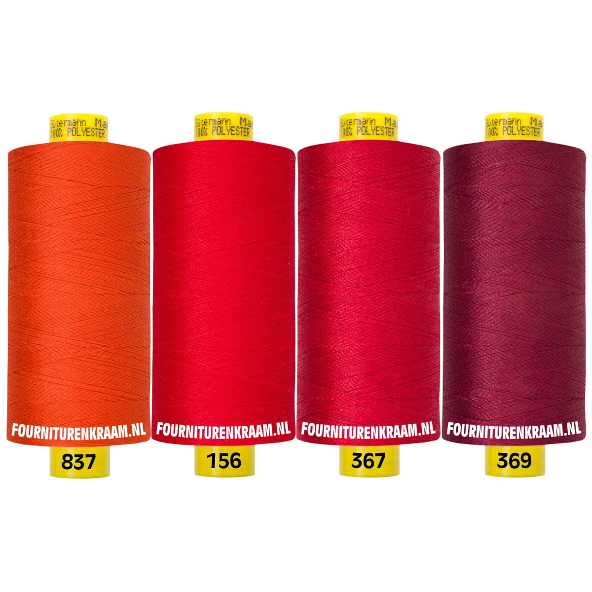 Naaigaren Set - Gütermann Mara 4x 1000m - rood naaigaren set MARA - SET - 837 - 156 - 367 - 369