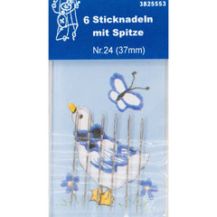 Naainaalden met punt en groot oog 37mm 6 stuks Hand Naalden NLD-NR24-3825553 - Fourniturenkraam.nl