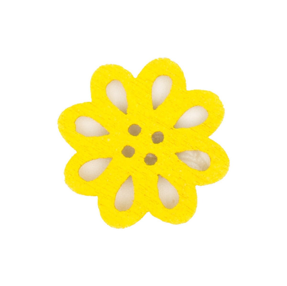 Natuurlijke Gele Houten Bloemknoop - 20x21 mm Knopen KNP00099