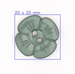 Natuurlijke Groene Plastic Bloem Knoop Ø 20 mm Knopen KNP00122