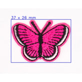 Neon Roze Vlinder Strijkapplicatie Applicatie HKM - 30570 - 1SB