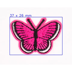 Neon Roze Vlinder Strijkapplicatie Applicatie HKM - 30570 - 1SB