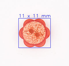 Oranje Glitter Bloemvormige Knoop 11x11mm Knopen KNP00038