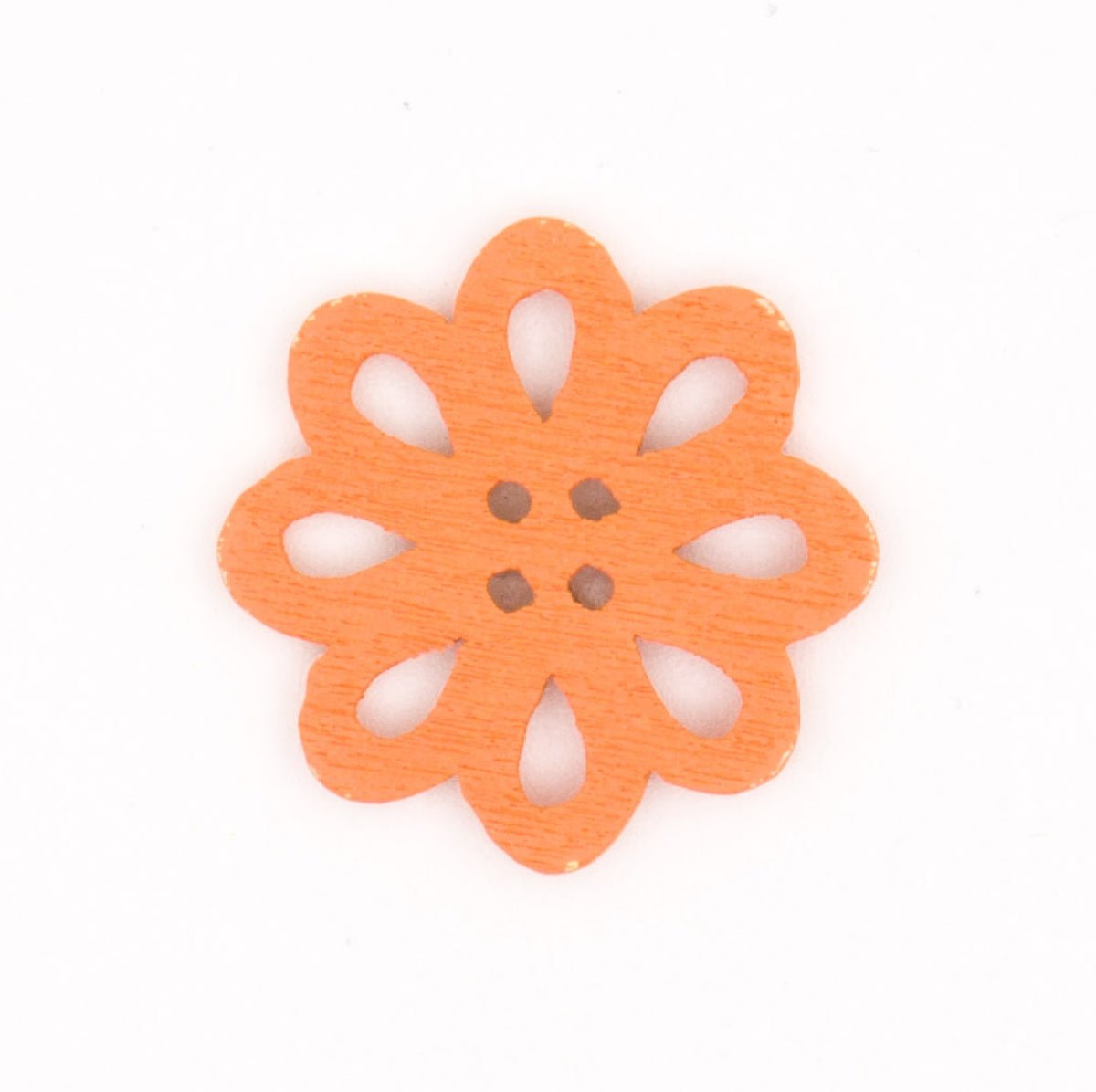 Oranje Houten Bloem Knoop 21x22mm Knopen KNP00043