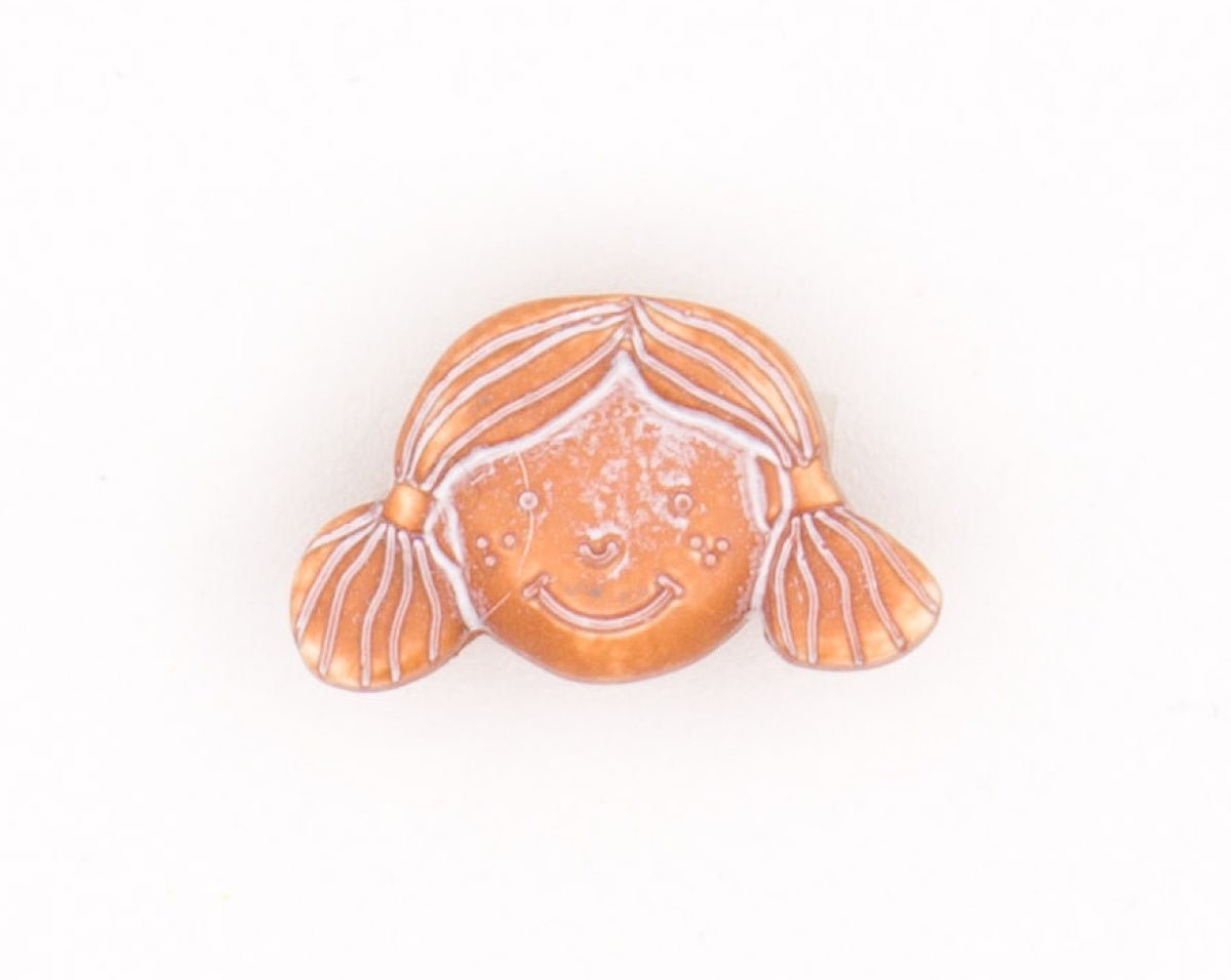 Oranje Meisjesgezicht Knoop 15x10mm Knopen KNP00041