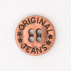 Originele Jeans Plastic Knoop met Koperen Metaal Uiterlijk 18x18 mm Knopen KNP00155