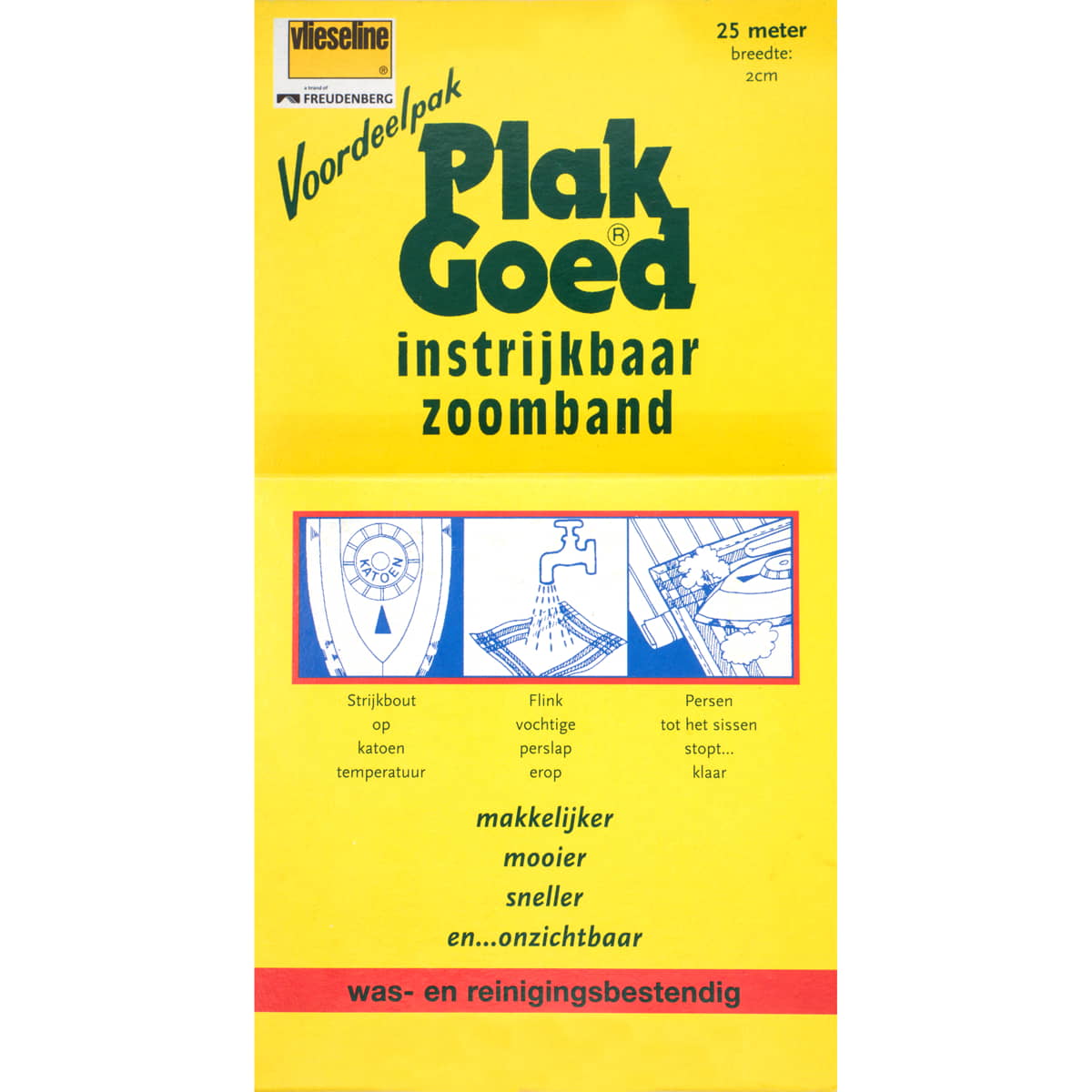 Plakgoed strijkbaar zoomband | voor licht textiel | 2cm - 25m Zoomband PLAKGOED - 2CM - 25M 8714715100024